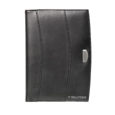 Branded Promotional TUCSONGOVERNOR A4 DOCUMENT FOLDER in Black Conference Folder From Concept Incentives.