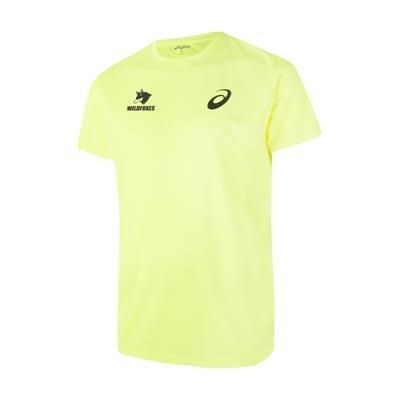 Branded Promotional ASICS TOP-TEE MEN SPORTS SHIRT in Neon Fluorescent Yellow Tee Shirt From Concept Incentives.