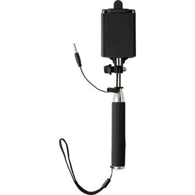 Branded Promotional TELESCOPIC SELFIE STICK in Black Selfie Stick From Concept Incentives.