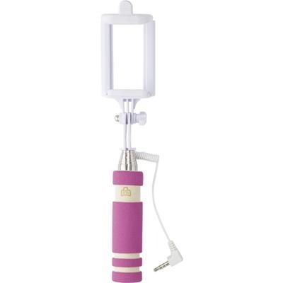 Branded Promotional PLASTIC TELESCOPIC SELFIE STICK in Pink Selfie Stick From Concept Incentives.