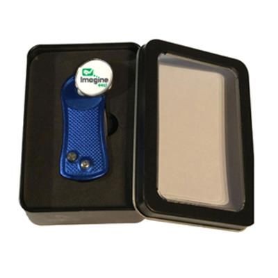 Branded Promotional AZALEA GOLF TIN Golf Gift Set From Concept Incentives.