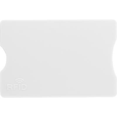 Branded Promotional PLASTIC CARD HOLDER in White Credit Card Holder From Concept Incentives.