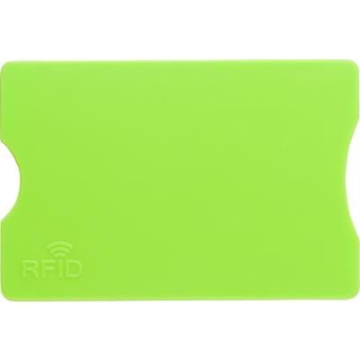 Branded Promotional PLASTIC CARD HOLDER in Light Green Credit Card Holder From Concept Incentives.