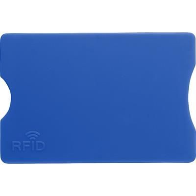 Branded Promotional PLASTIC CARD HOLDER in Cobalt Blue Credit Card Holder From Concept Incentives.