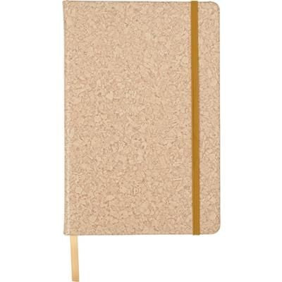 Branded Promotional NOTE BOOK with PU Cork Effect Cover Jotter From Concept Incentives.