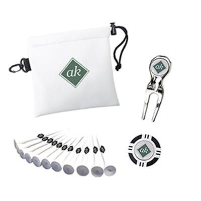 Branded Promotional LEATHERETTE GOLF GIFT PACK 4 Golf Gift Set From Concept Incentives.