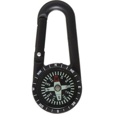 Branded Promotional PLASTIC COMPASS with Carabiner Clip in Black Compass From Concept Incentives.