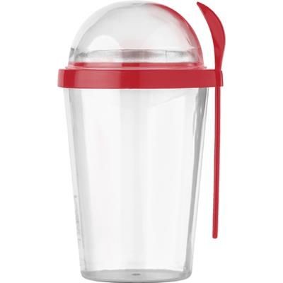 Branded Promotional BREAKFAST MUG in Red Mug From Concept Incentives.