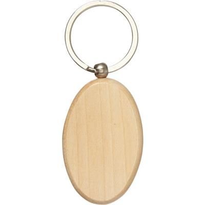 Branded Promotional OVAL WOOD KEY HOLDER KEYRING Keyring From Concept Incentives.
