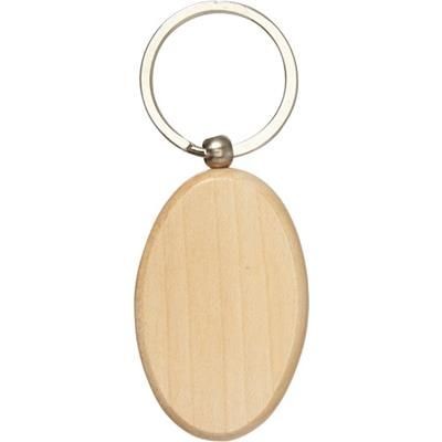 Branded Promotional OVAL WOOD KEY HOLDER KEYRING Keyring From Concept Incentives.