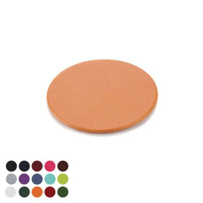 Branded Promotional BELLUNO PU SINGLE ROUND COASTER in Belluno Leatherette Coaster From Concept Incentives.