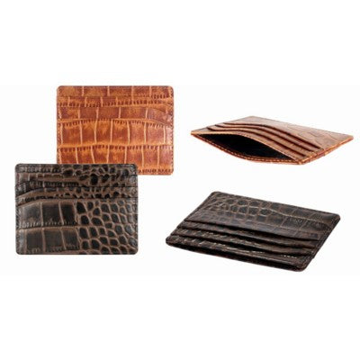 Branded Promotional CROCO PRINT LEATHER CREDIT CARD CASE Credit Card Holder From Concept Incentives.