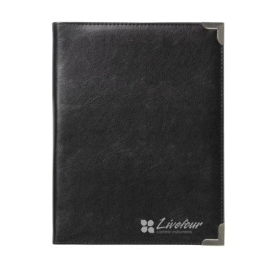 Branded Promotional CONGRESS A4 DOCUMENT FOLDER in Black & Silver Document Wallet From Concept Incentives.