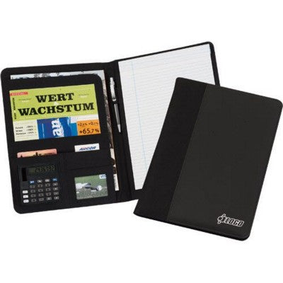 Branded Promotional ALPHA A4 CONFERENCE FOLDER in Black Conference Folder From Concept Incentives.