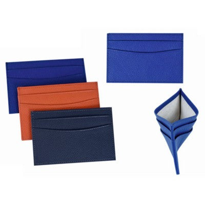 Branded Promotional GRAINED LEATHER CARD HOLDER with RFID Lining Credit Card Holder From Concept Incentives.