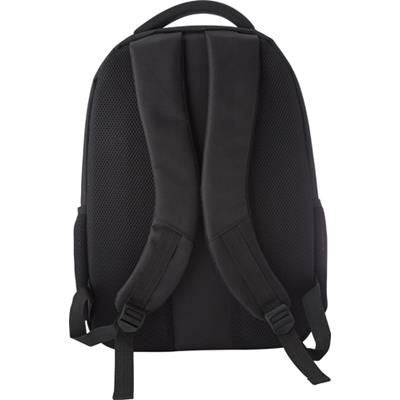Branded Promotional LAPTOP BACKPACK RUCKSACK in Black Bag From Concept Incentives.