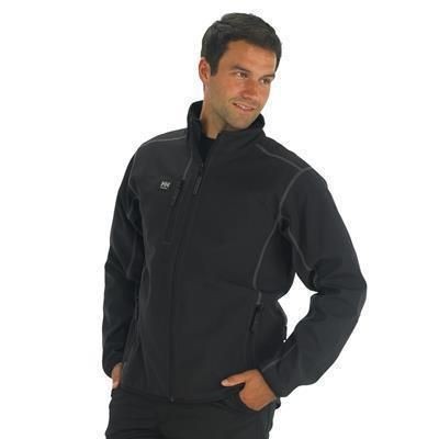 Branded Promotional HELLY HANSEN MADRID SOFT SHELL JACKET in Black Jacket From Concept Incentives.