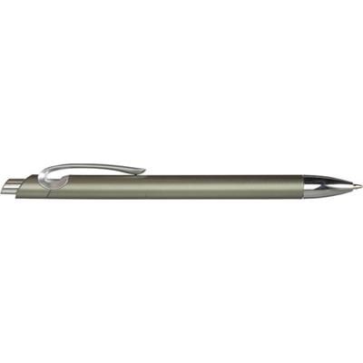 Branded Promotional PLASTIC RETRACTABLE BALL PEN in Pale Grey Pen From Concept Incentives.