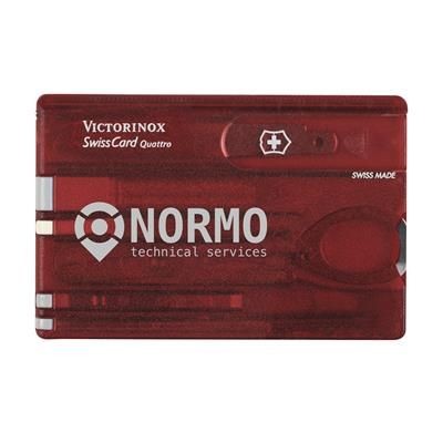 Branded Promotional VICTORINOX SWISSCARD CLASSIC in Transparent Red Multi Tool From Concept Incentives.