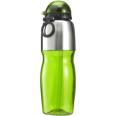 Branded Promotional 800ML SPORTS DRINK BOTTLE in Translucent Green & Silver Sports Drink Bottle From Concept Incentives.