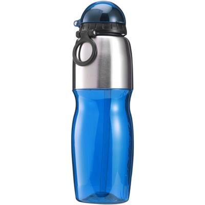 Branded Promotional 800ML SPORTS DRINK BOTTLE in Translucent Blue & Silver Sports Drink Bottle From Concept Incentives.