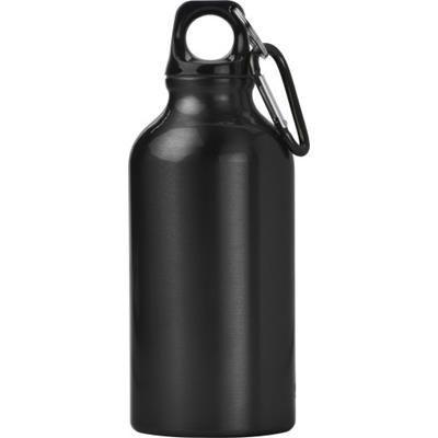 Branded Promotional 400ML ALUMINIUM METAL SPORTS DRINK BOTTLE in Black Sports Drink Bottle From Concept Incentives.