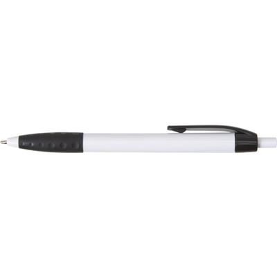 Branded Promotional PLASTIC RETRACTABLE BALL PEN in White Pen From Concept Incentives.