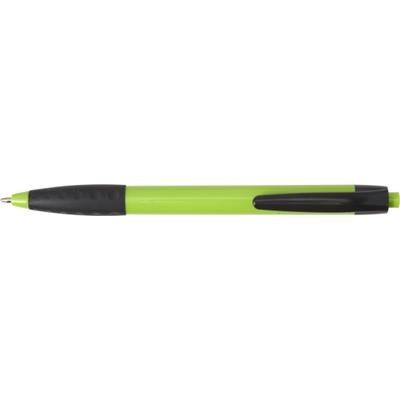 Branded Promotional PLASTIC RETRACTABLE BALL PEN in Pale Green Pen From Concept Incentives.