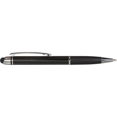 Branded Promotional ALUMINIUM METAL TWIST ACTION BALL PEN in Black Pen From Concept Incentives.