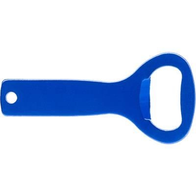 Branded Promotional ALUMINIUM METAL BOTTLE OPENER with Keyring in Cobalt Blue Bottle Opener From Concept Incentives.