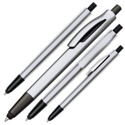 Branded Promotional BELGRAD BALL PEN with Stylus in Silver Pen From Concept Incentives.