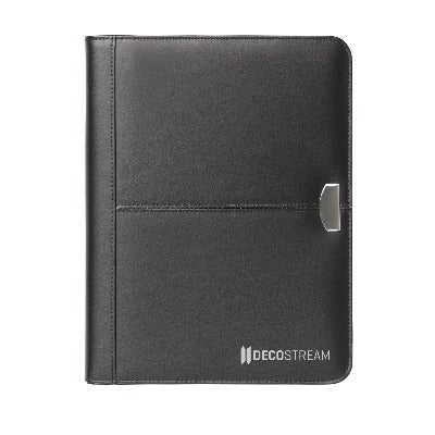 Branded Promotional A4 TUCSON EMPEROR CONFERENCE FOLDER in Black from Concept Incentives