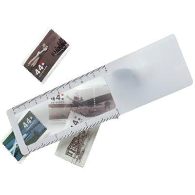 Branded Promotional BOOKMARK RULER & MAGNIFIER in Translucent White Bookmark Magnifier From Concept Incentives.