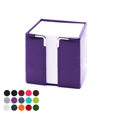 Branded Promotional TALL PAD CUBE BLOCK HOLDER in Belluno PU Leather Note Pad From Concept Incentives.