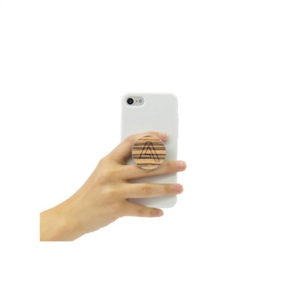 Branded Promotional POPSOCKETS¬¨√Ü WOOD PHONE HOLDER in bamboo Mobile Phone Stand From Concept Incentives.