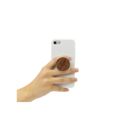 Branded Promotional POPSOCKETS¬¨√Ü WOOD PHONE HOLDER in roseWood Mobile Phone Stand From Concept Incentives.