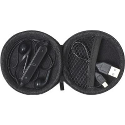 Branded Promotional POUCH with In-ear Earphones Earphones From Concept Incentives.