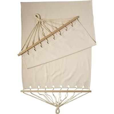 Branded Promotional POLYSTER CANVAS HAMMOCK with Wood Rims Hammock From Concept Incentives.