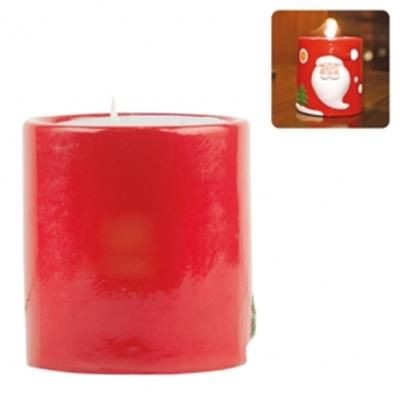 Branded Promotional CHRISTMAS DESIGN CANDLE in Ceramic Pottery Jar Candle Holder From Concept Incentives.