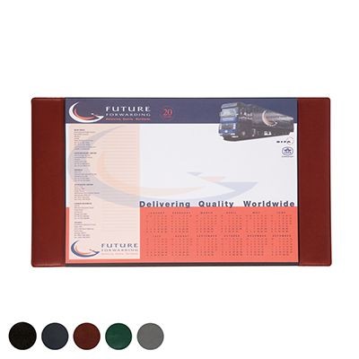 Branded Promotional A3 DESK PAD HOLDER in Hampton Finecell Leather Jotter From Concept Incentives.