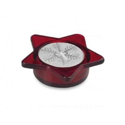 Branded Promotional CHRISTMAS CANDLE with Red Crystal Base Shape as Star Candle Holder From Concept Incentives.