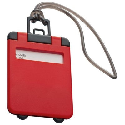 Branded Promotional KEMER LUGGAGE TAG in Red Luggage Tag From Concept Incentives.