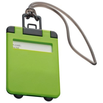 Branded Promotional KEMER LUGGAGE TAG in Lime Green Luggage Tag From Concept Incentives.