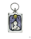 Branded Promotional SQUARE PENDANT KEYRING Keyring From Concept Incentives.