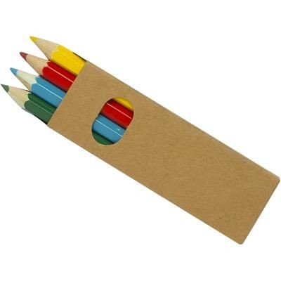 Branded Promotional COLOURWORLD HALF LENGTH NATURAL PENCIL SET in Cardboard Card Box Pencil From Concept Incentives.