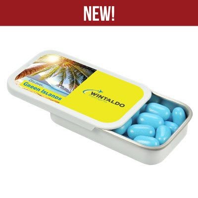 Branded Promotional SLIDING TIN Mints From Concept Incentives.