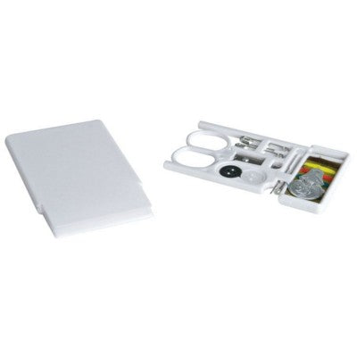 Branded Promotional LE HAVRE TRAVEL SEWING SET in White Sewing Kit From Concept Incentives.