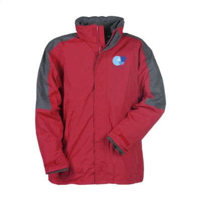 Branded Promotional REGATTA DEFENDER III 3-IN-1 JACKET MENS in Red Jacket From Concept Incentives.