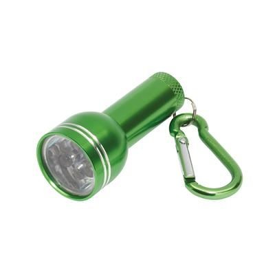 Branded Promotional CARA MINI METAL LED TORCH in Green Torch From Concept Incentives.