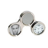 Branded Promotional CIRCLE ROTATING METAL DESK CLOCK in Silver Clock From Concept Incentives.